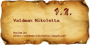 Valdman Nikoletta névjegykártya